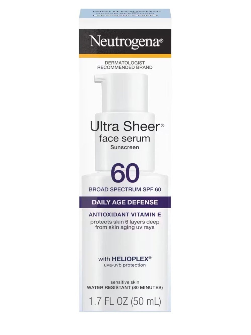 New Neutrogena Ultra Sheer Face SPF 60+